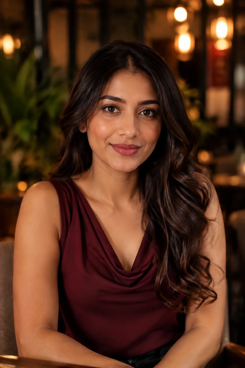 Portrait of a woman in an elegant evening setting