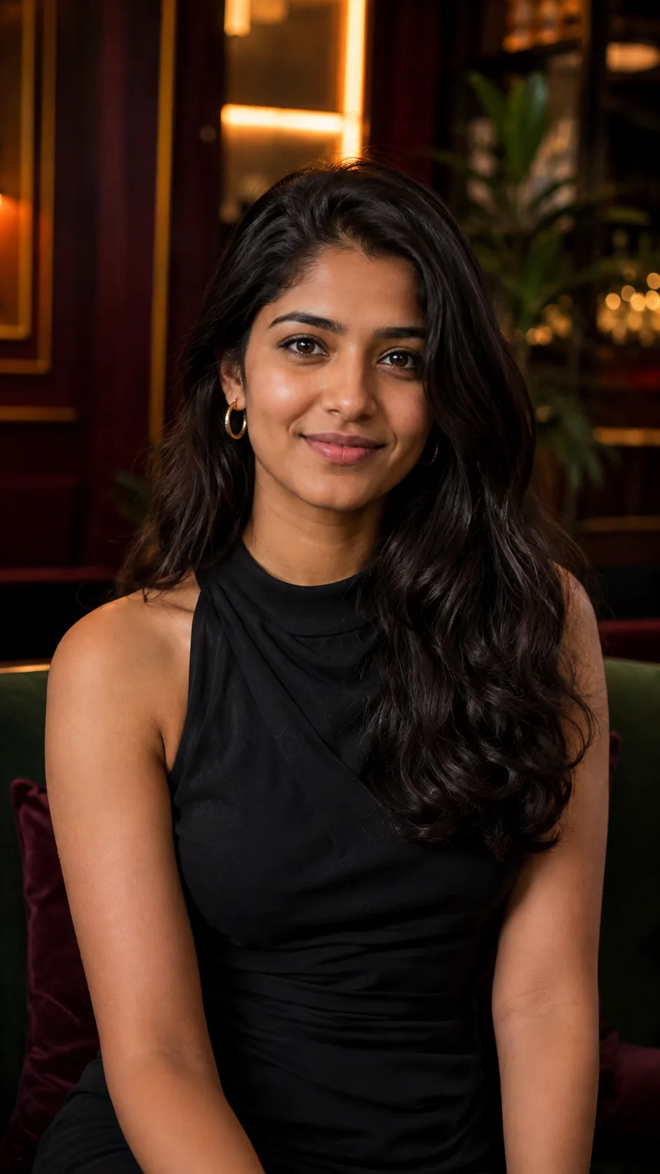 Portrait of a woman in a refined indoor setting